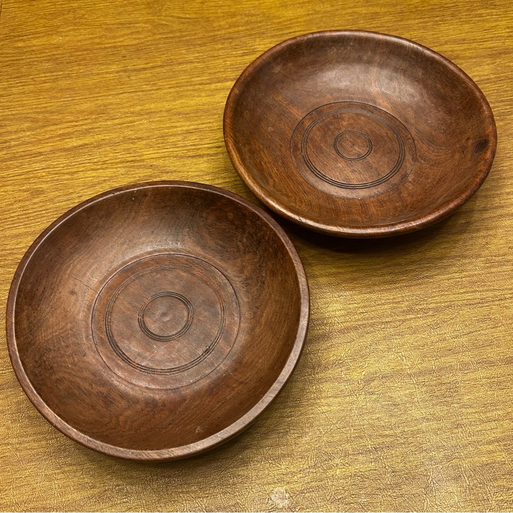 Vintage Handcrafted Solid Ebony Bowls